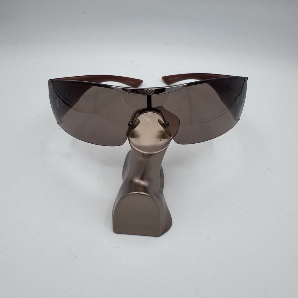 Vintage Emporio Armani EA 9423/S Shield Sunglasses Brown Y2K Made in Italy